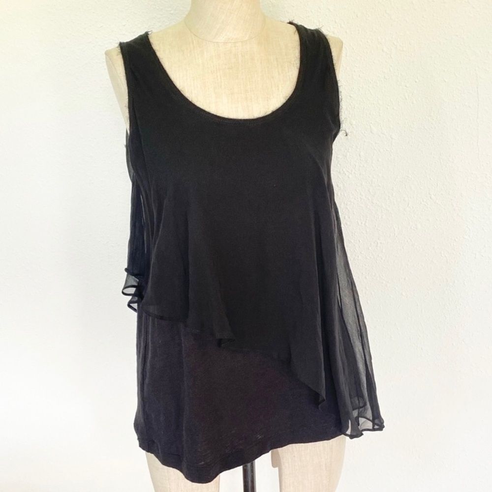Elizabeth and James Sheer Layered Sleeveless Tank Top Size XS